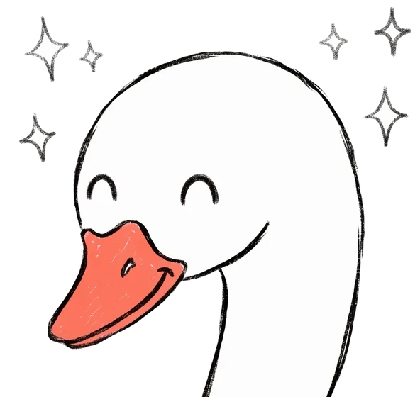 Swan sketch for the glowing check-in mood