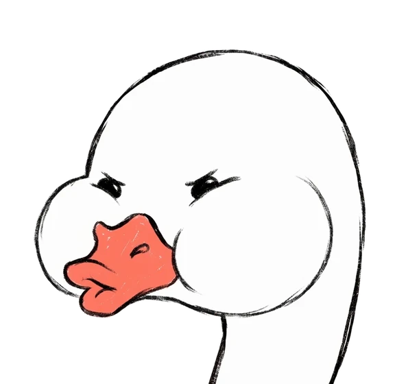 Swan sketch for the puffy check-in mood