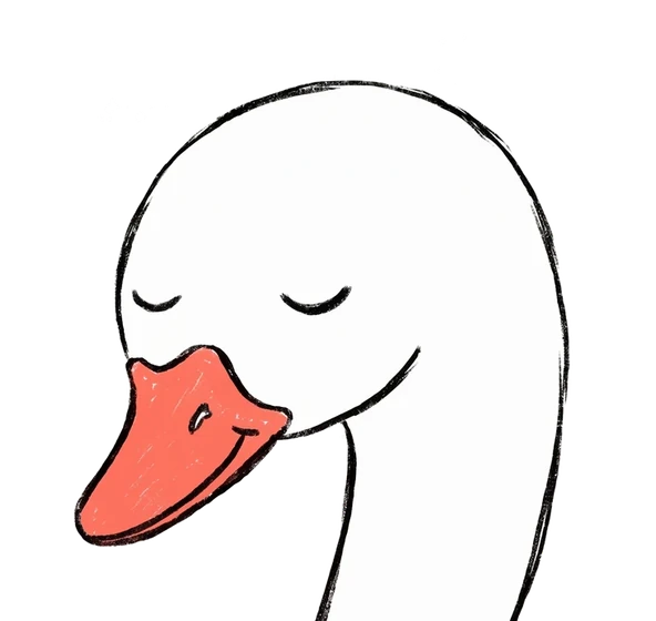 Swan sketch for the rested check-in mood